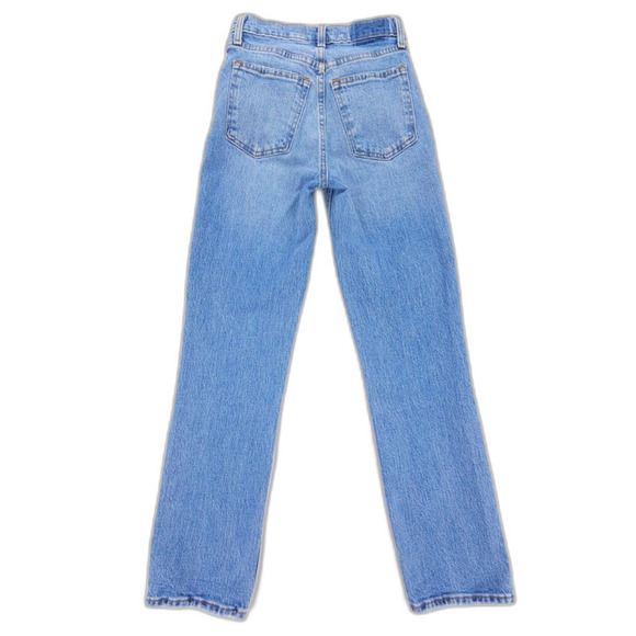 ABERCROMBIE 90s Straight Ultra High Rise Jeans Light Wash Clean Girl Minimal Y2k - Picture 5 of 8